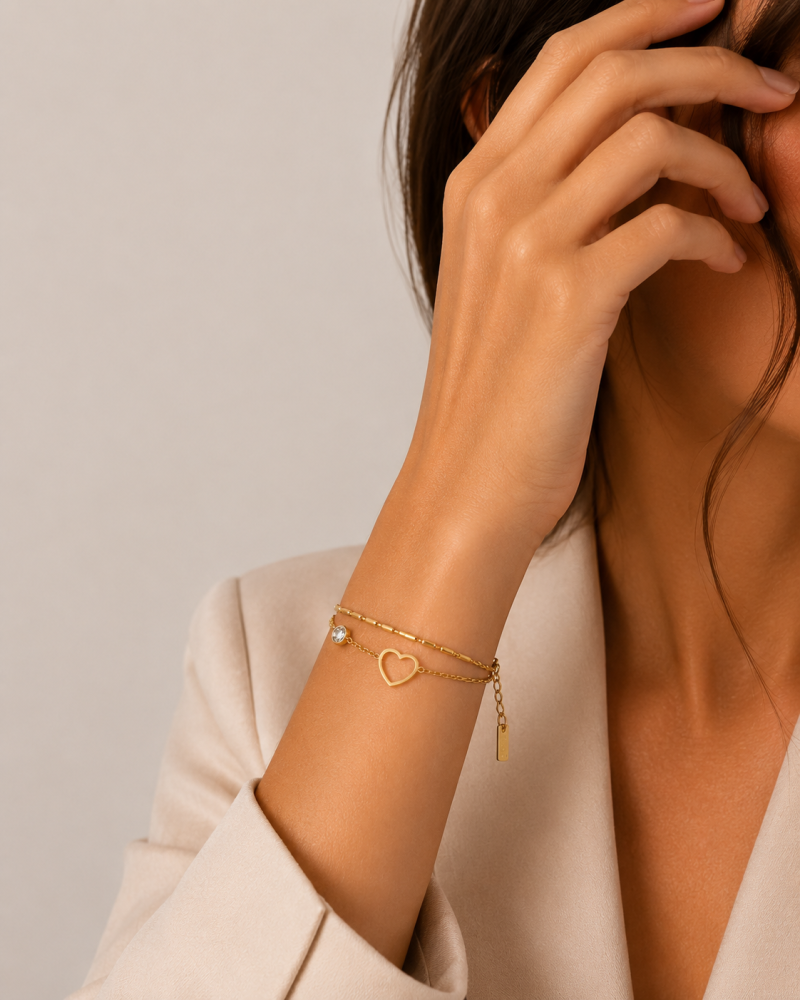 A women's bracelet in gold color with an attractive design