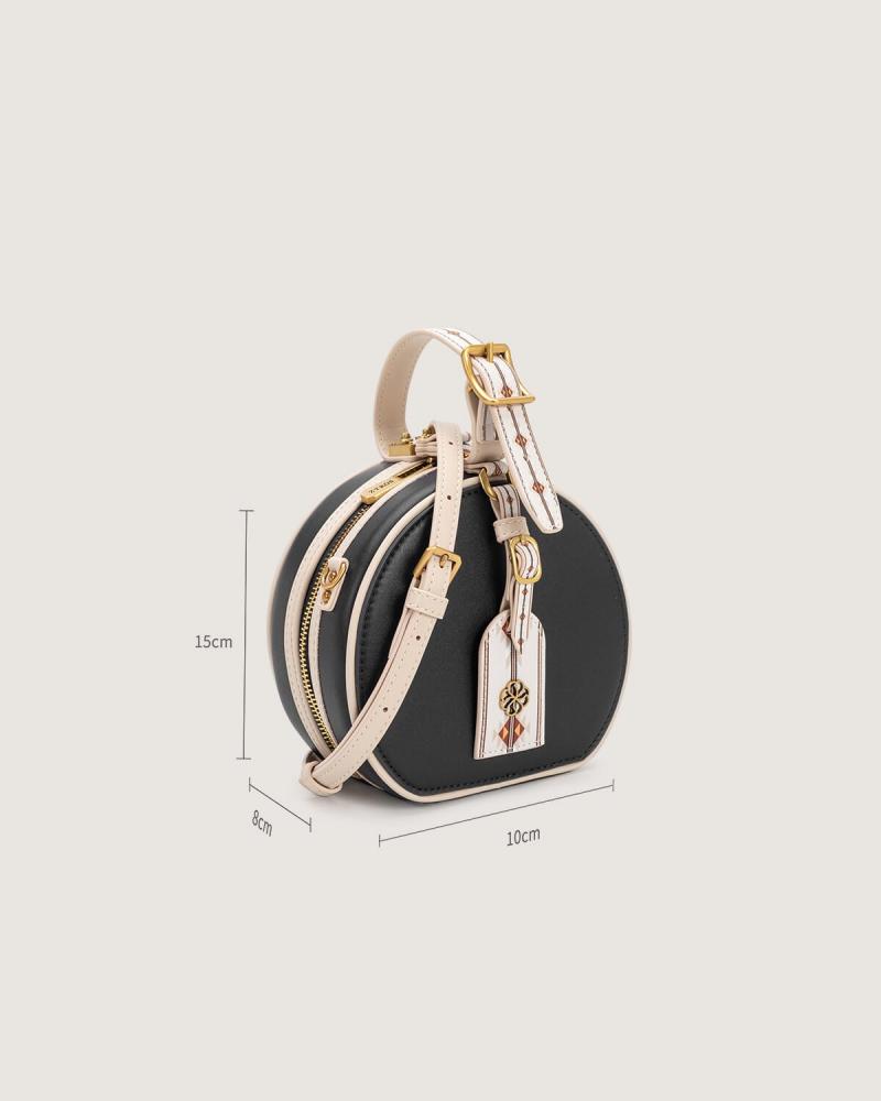 Women's mini round bag in black