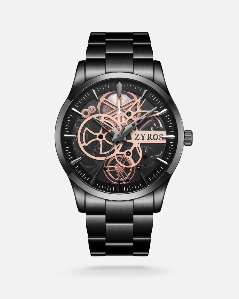 Men's watch with gray steel strap