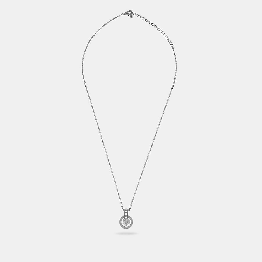 Women's silver necklace with zircon lobe | ZN062L