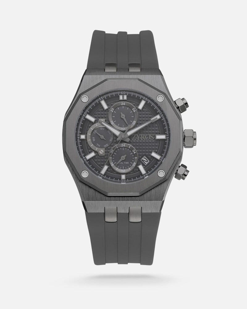 Men's watch with gray strap