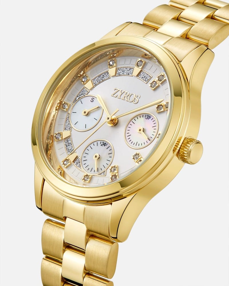 Elegant women's gold-tone steel watch
