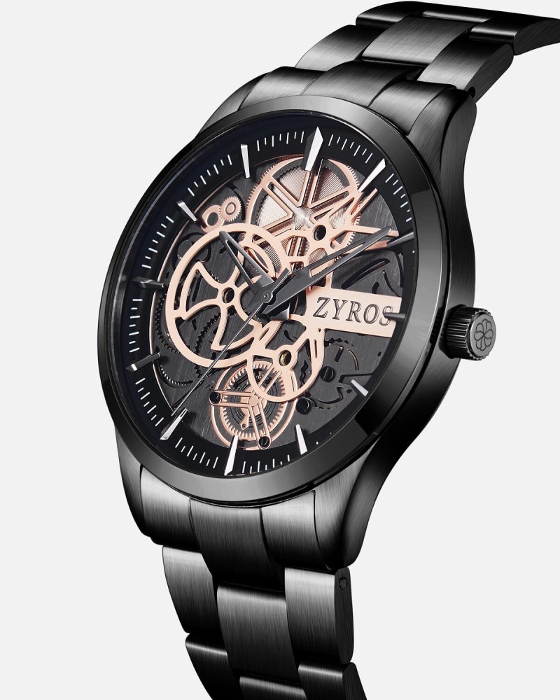 Men's watch with gray steel strap