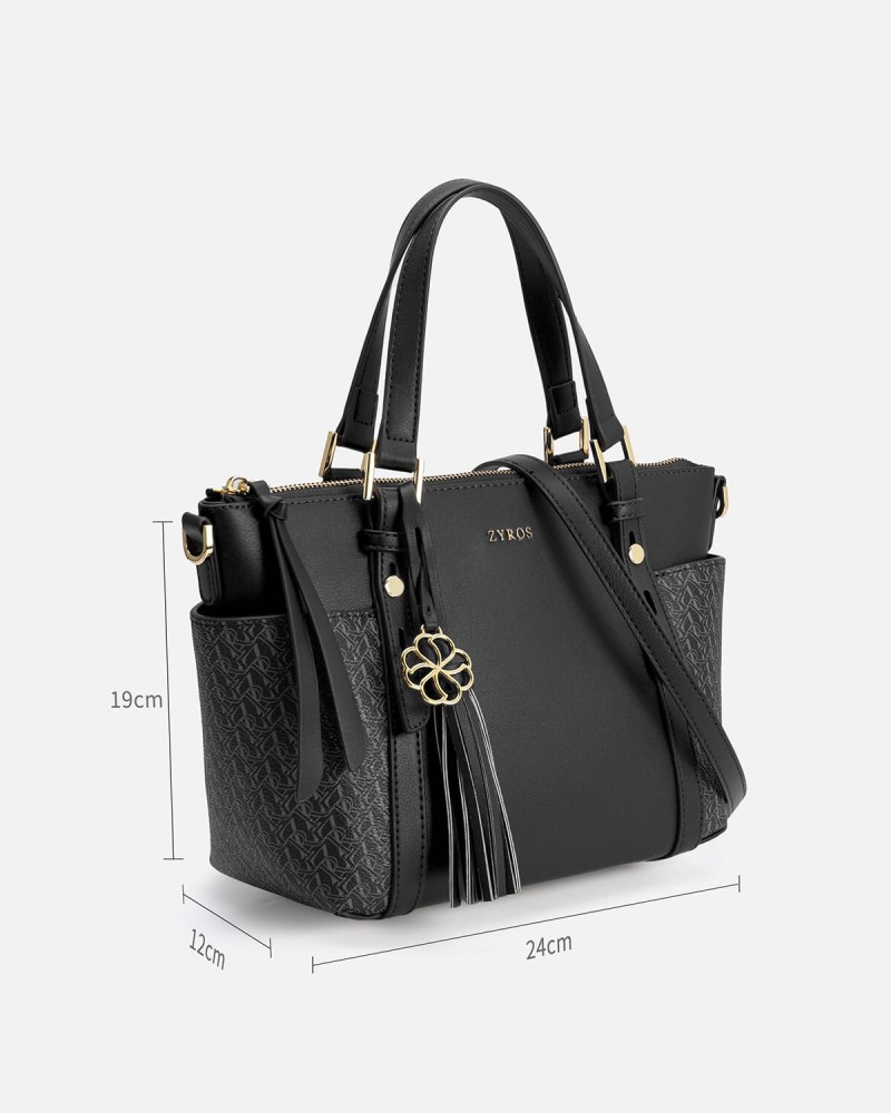 Women's black leather bag