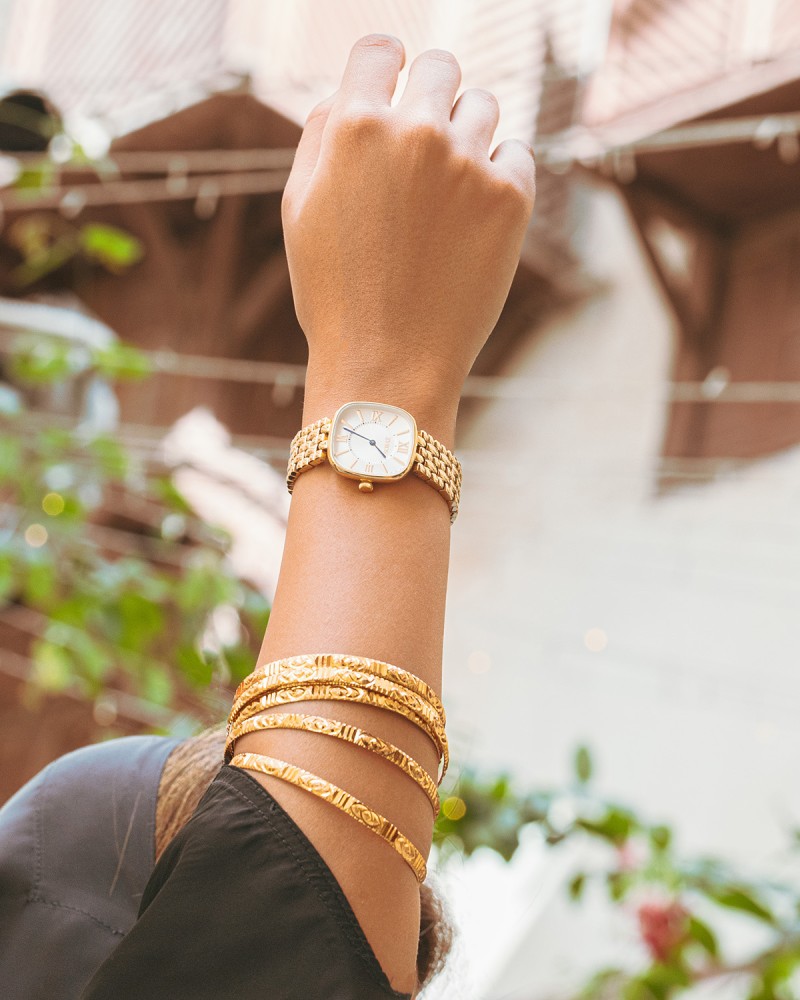 Women's gold-tone steel watch