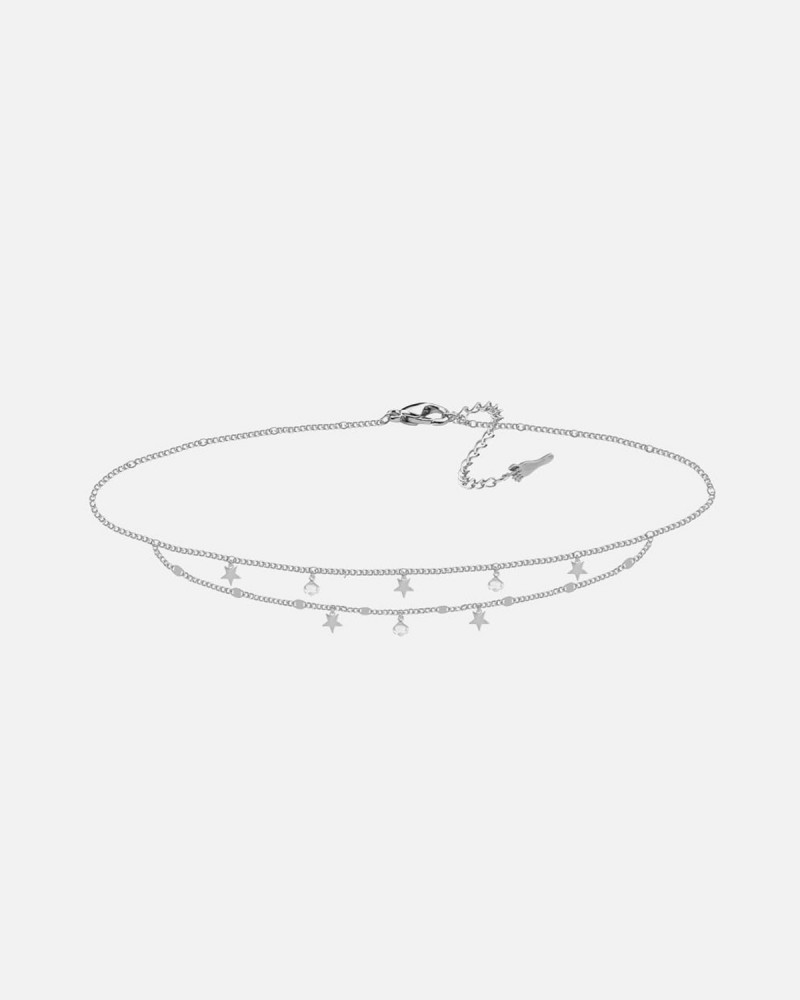 Women's anklet in elegant silver color
