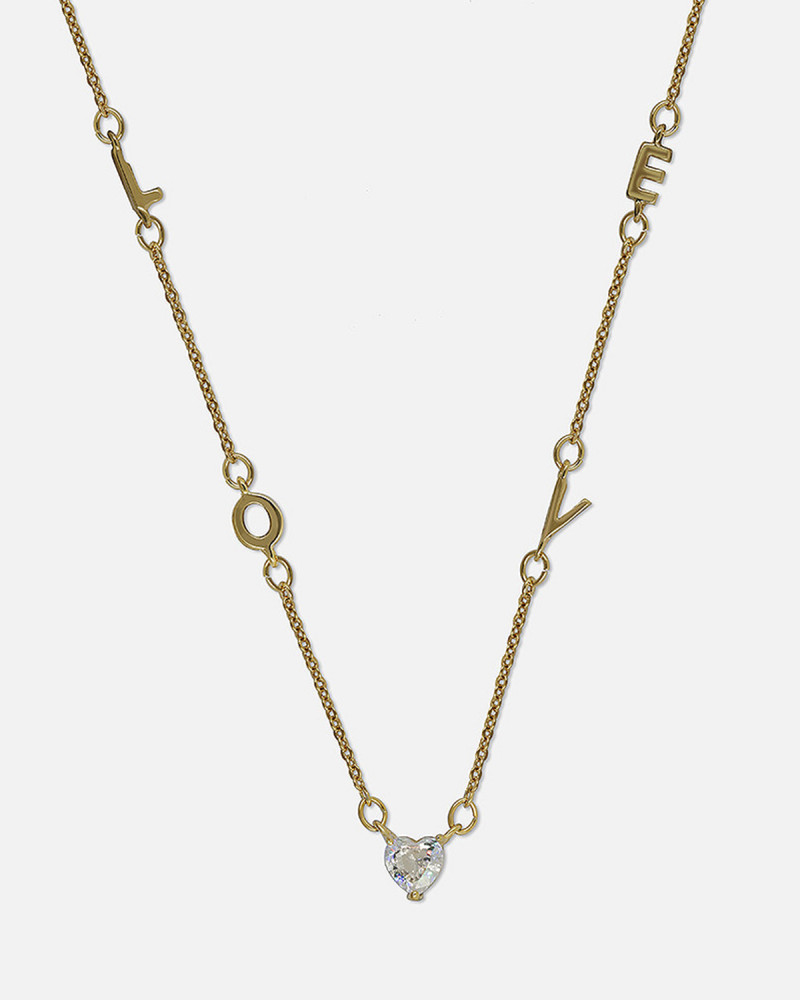 Zyros children's gold necklace with a sparkling stone in the shape of a heart | ZN008L