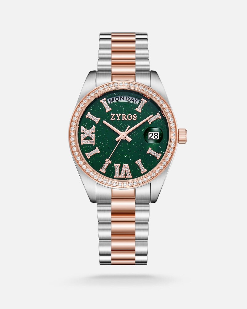 Women's rose gold steel watch