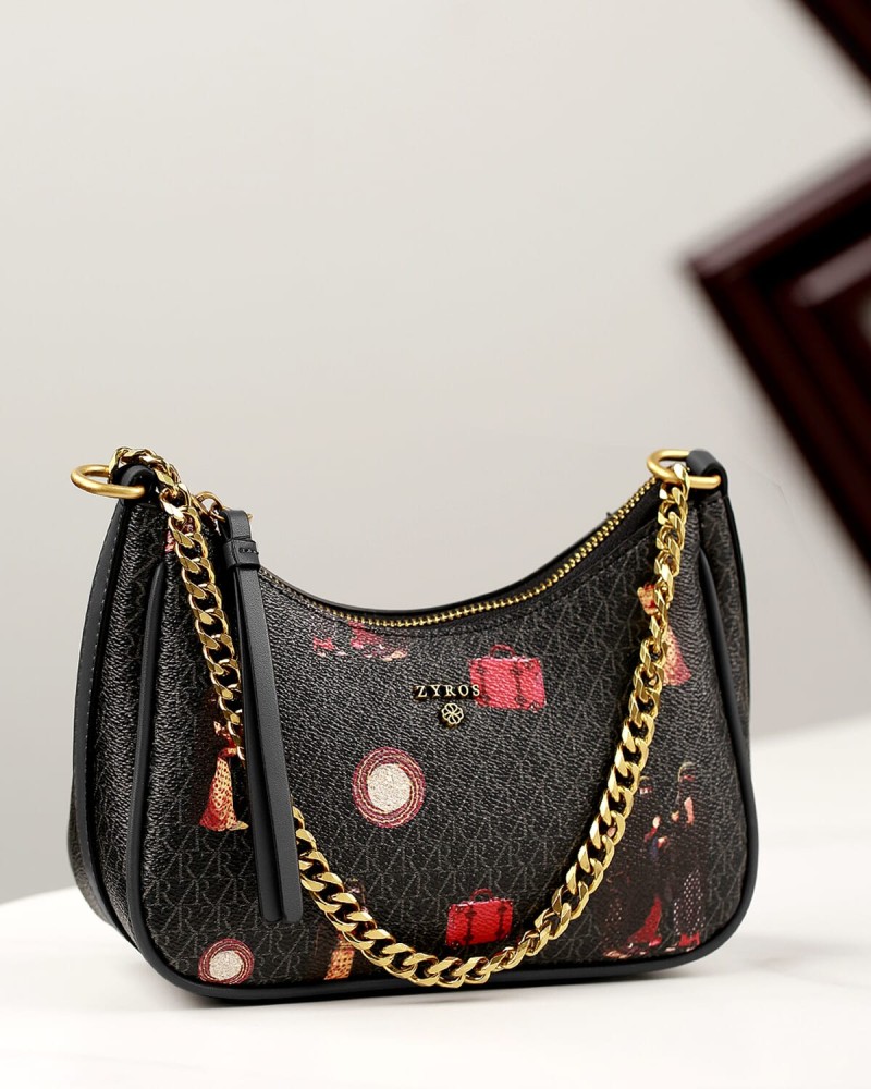 شنطة نسائية بتصميم عصري بلون أسود