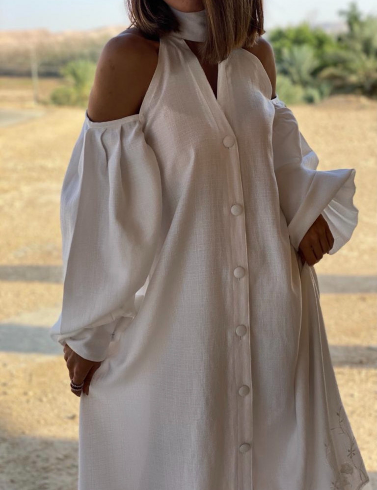 جلابية مميزة وعملية القماش لنن سكري