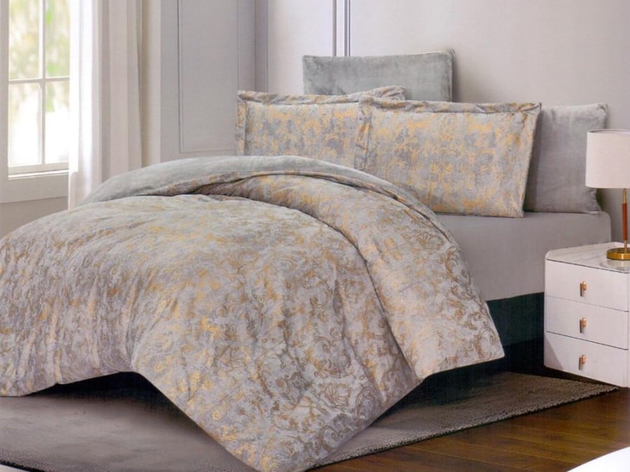 King duvet cover, Burlington velvet, floral pattern, 6 pieces
