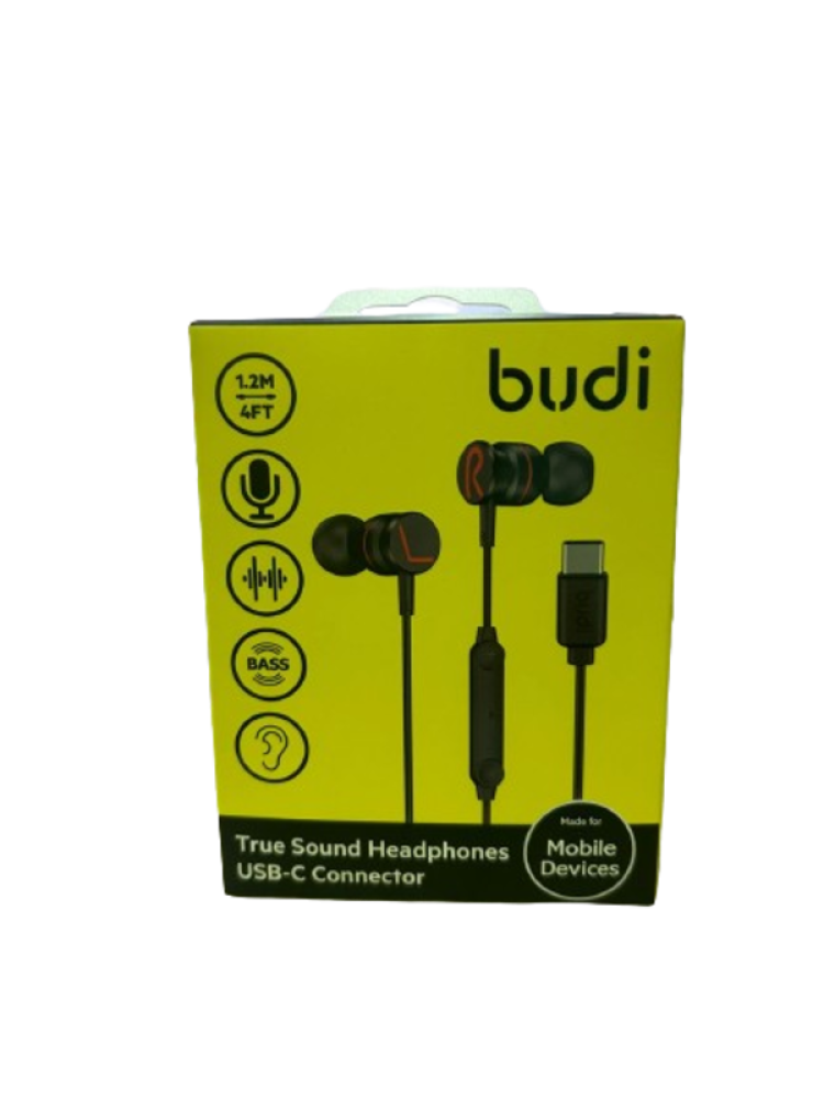 Headset with microphone from Budi company, Type-C wired
