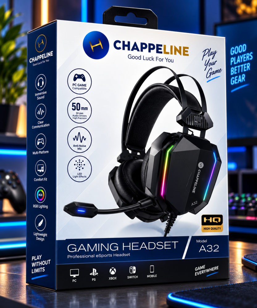 سماعة راس سلكيه كبيره chappeline head phones a32
