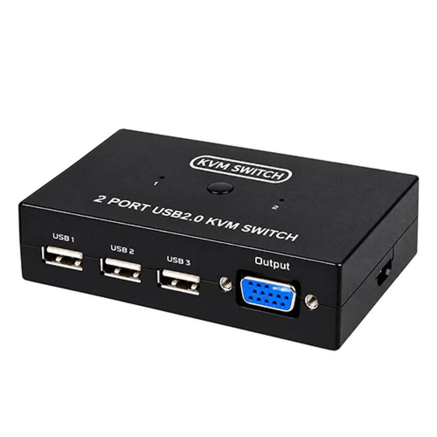 محول للتحكم بجهازي كمبيوتر بشاشة واحدة – VGA وUSB 2.0 – موديل H-201UK من / HAING H-201UK 2-Port USB 2.0 Manual VGA KVM Switch