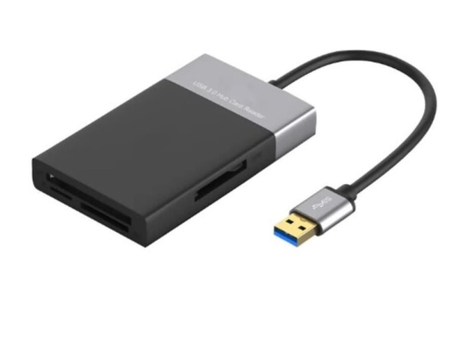 قارئ بطاقات و منافذ يو اس بي من شركة اونتن ONTEN Onten 6 In 1 Multi Memory Card Reader USB 3.0 2 Port HUB Adapter for XQD CF Compact Flash TF Micro SD Card and U Flash Disk Drive Read تاسيس