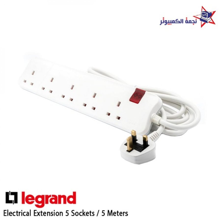 وصلة كهربائية 5متر 5 افياش  Extension 3m 4 way  الاحساء نجمة الكمبيوتر