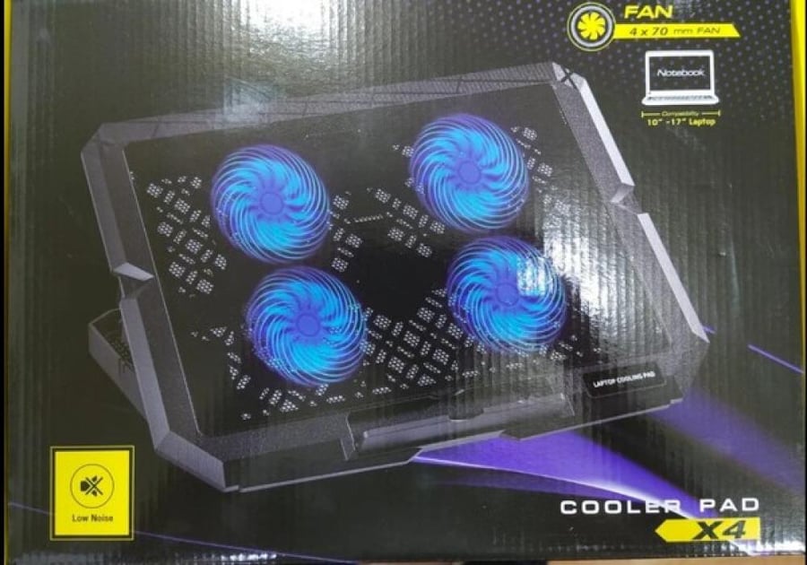 Laptop cooling fan with four fans, high speed, strong heat dissipation, cools the entire device, with multiple levels / Notbook cooling pad