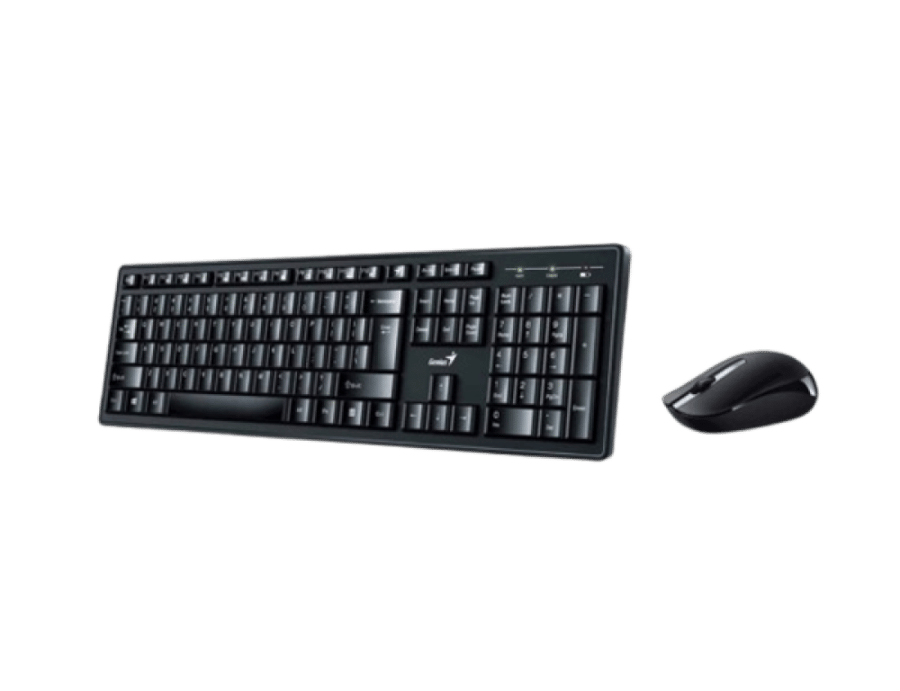 Wireless black keyboard and mouse from Genius company and mouse Genius KM-8200 keyboard
