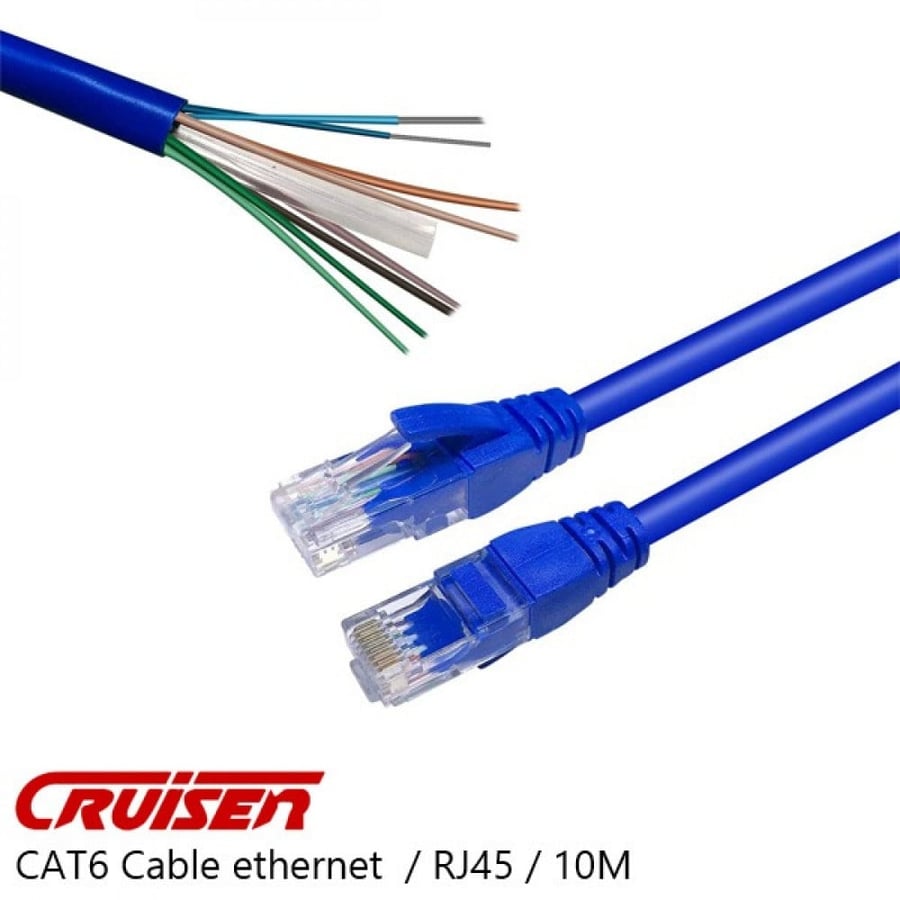 كيبل كات 6 ايثرنت RJ45 بطول 10 متر CAT6 PATCH BLUE RJ45 الاحساء