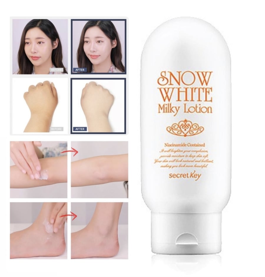 لوشن تفتيح فوري سنو وايت secret key Snow White Milky Lotion 120ml