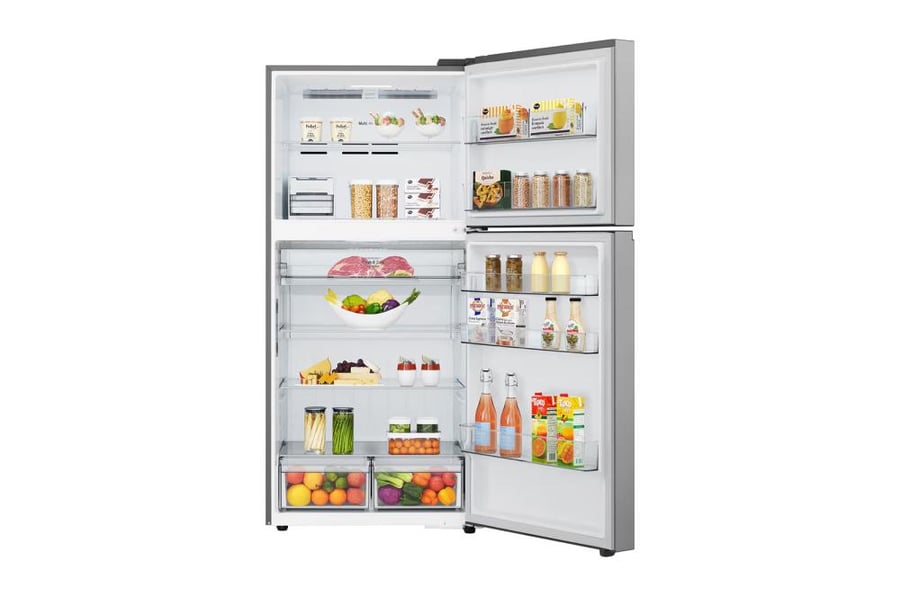 ثلاجة ال جي بفريزر علوي | Smart Inverter | LINEAR Cooling | تبريد متساوٍ وحفظ الطعام طازجًا لفترة أطول