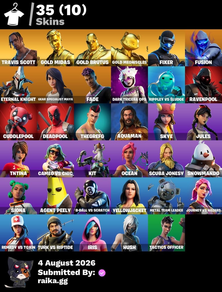 حساب فورت 35 سكن و ترافيس سكوت