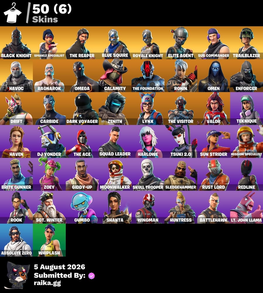 حساب فورت 50 سكن و شيطون