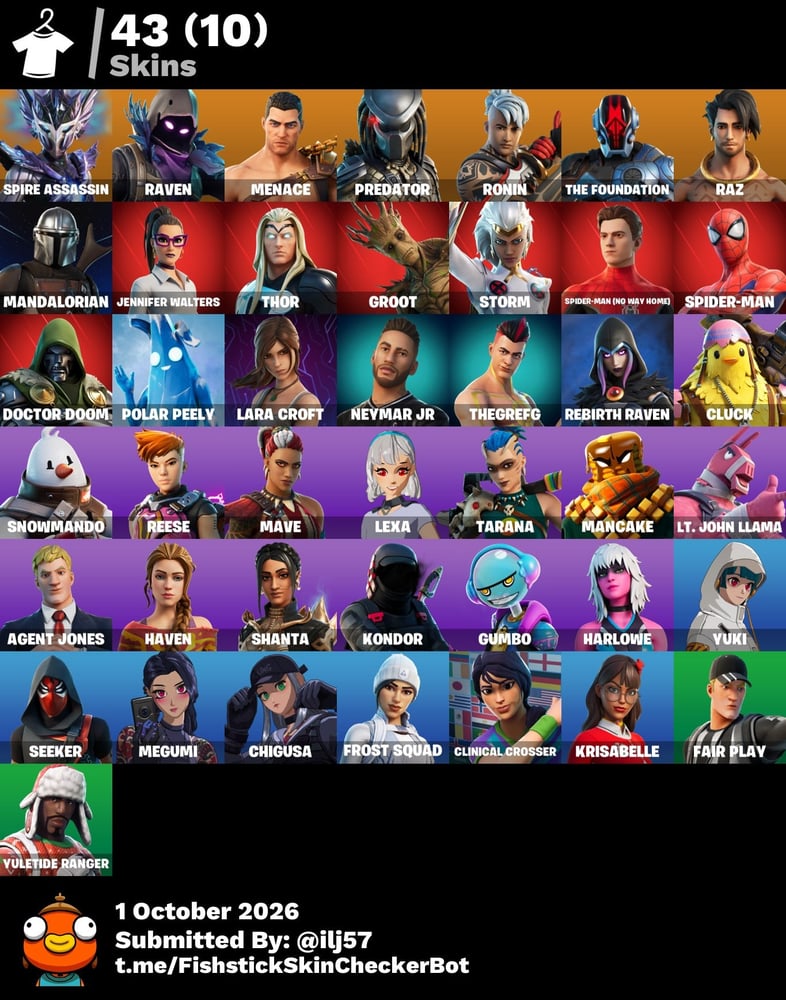 حساب فورت 43 سكن و اكس كريتوس