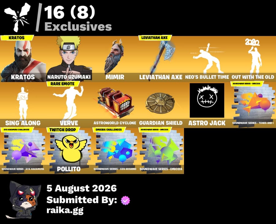 حساب فورت +228 سكن و حزمة كريتوس كاملة