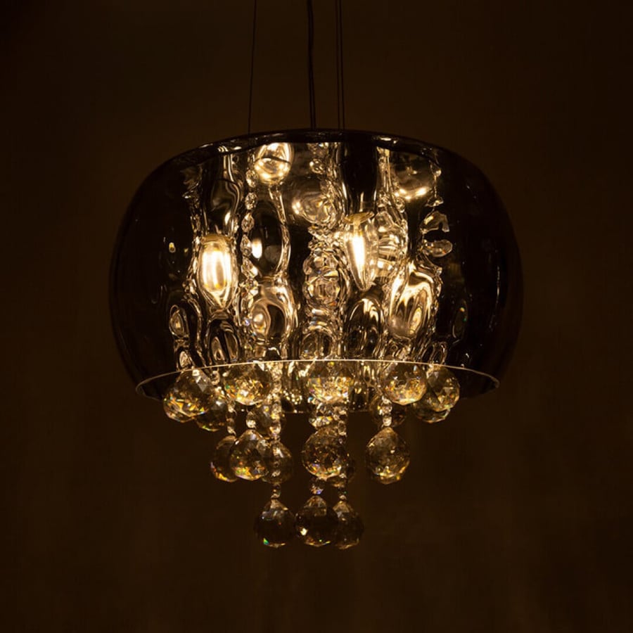 Chandeliers dining table transparent glass with decorative crystals