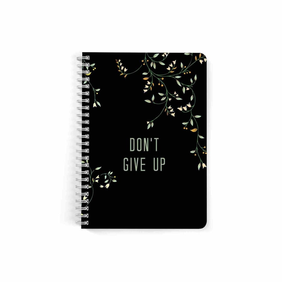 do not give up A5 spiral notebook for school or business note taking with 60 sheets By LOWHA