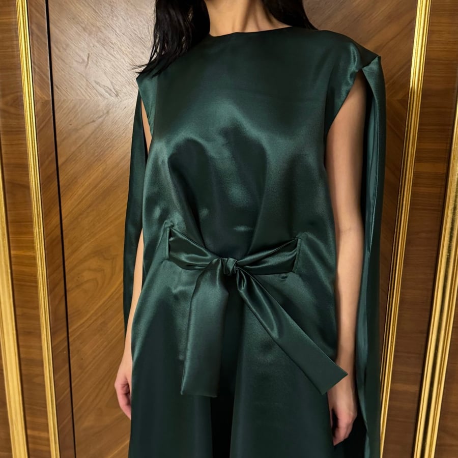 Emerald Glow Taffeta Jalabiya
