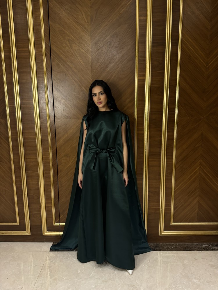 Emerald Glow Taffeta Jalabiya