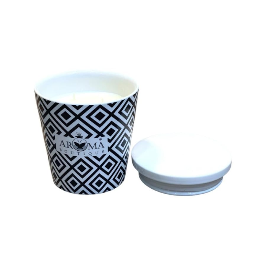 شموع معطره اروما BLACK WHITE مع غطاء