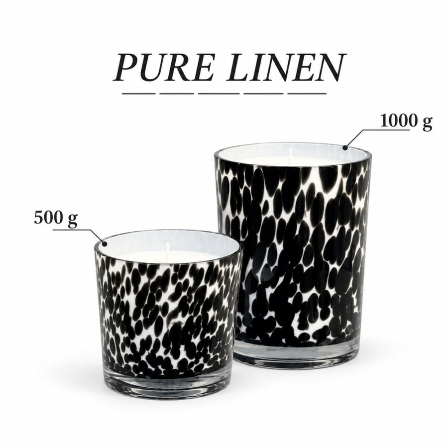 شمعة عطرية Pure Linen بوعاء زجاجي – حجمين