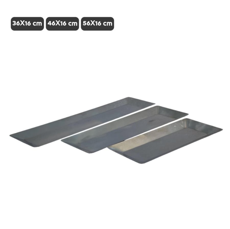 صحن تقديم فضي مستطيل