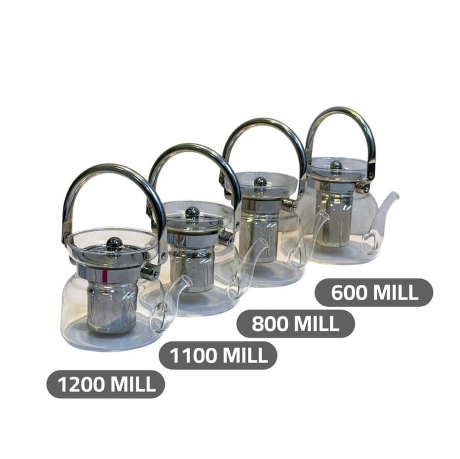 Glass pitcher with stainless steel filter