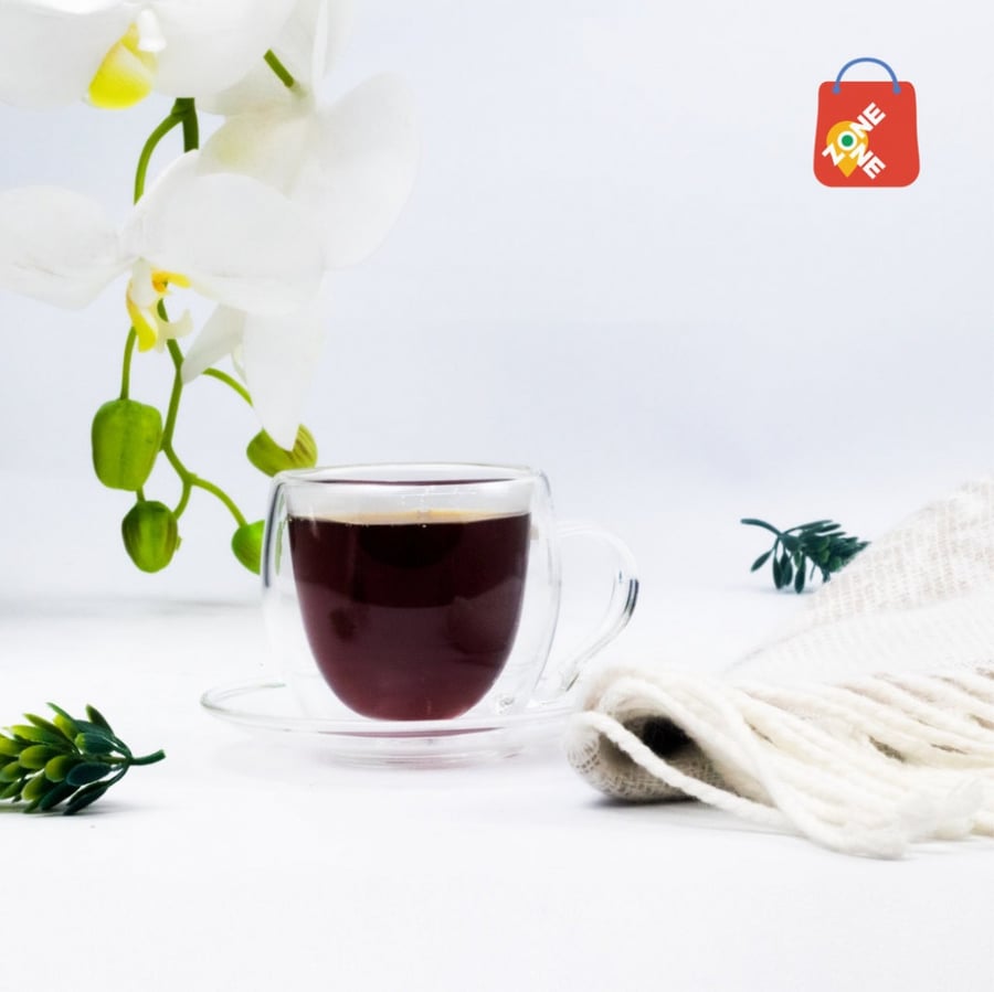 طقم أكواب زجاج شفاف دبل غلاس (6 أشخاص)