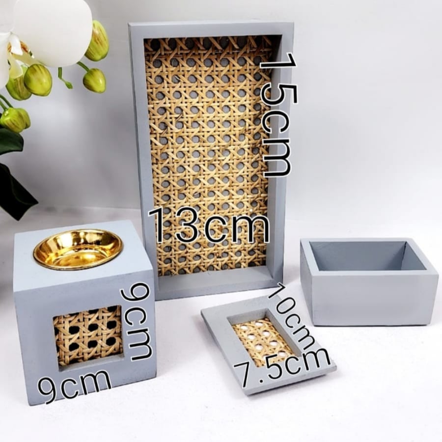 طقم مبخره هنديه فاخره رصاصي 13 سم في 15سم