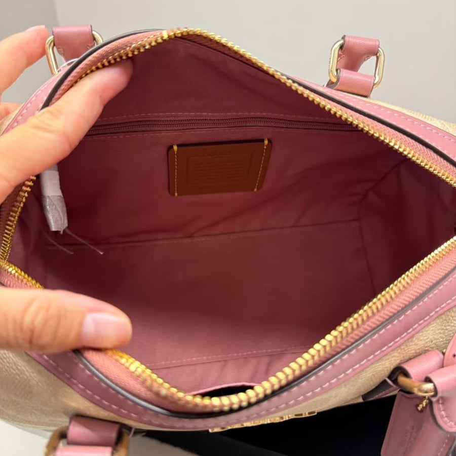 Rowan Satchel Bag In Signature Canvas With Heart Charm