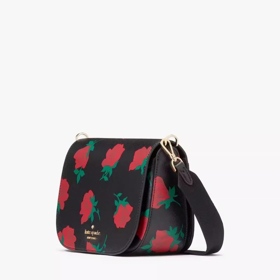 Madison Rose Toss Printed Saddle Bag