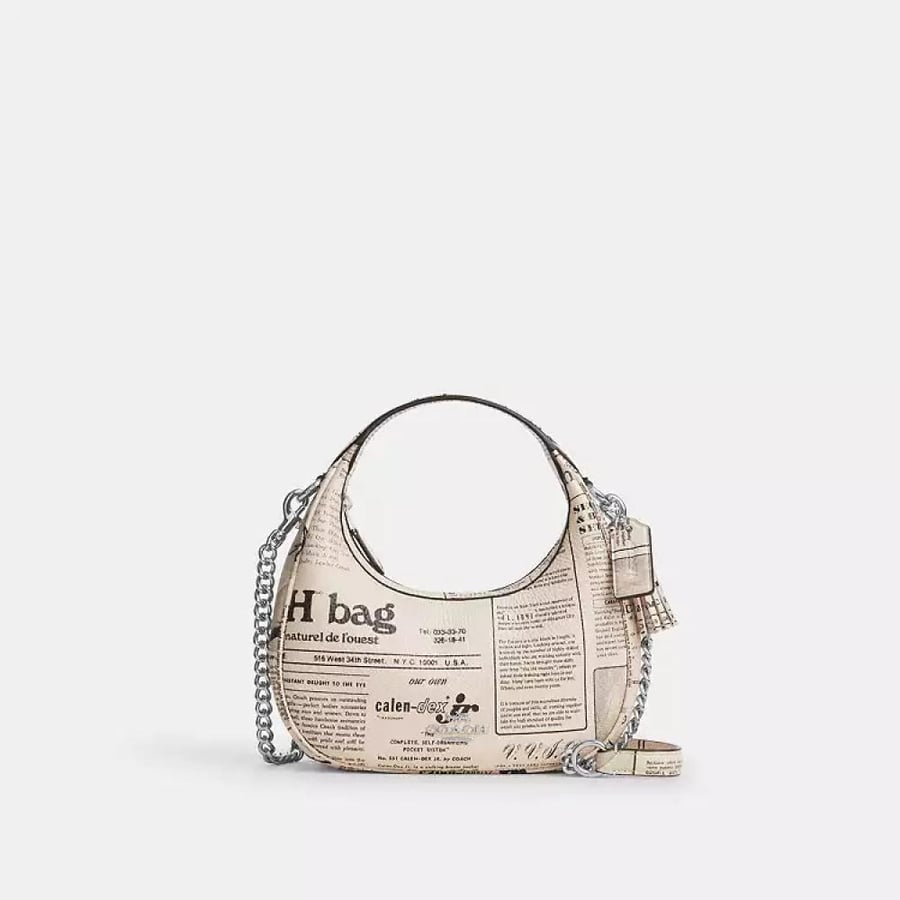 Carmen Mini Crossbody Bag With Newspaper Print