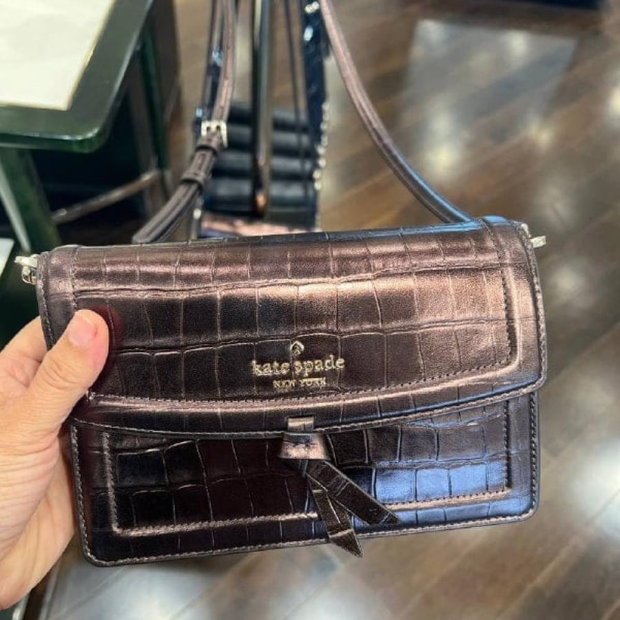 Knott Croc Embossed Mini Flap Crossbody