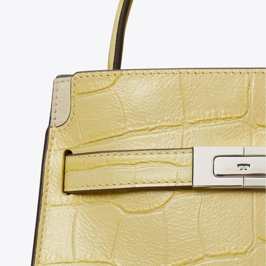 PETITE LEE RADZIWILL CROC-EMBOSSED DOUBLE BAG