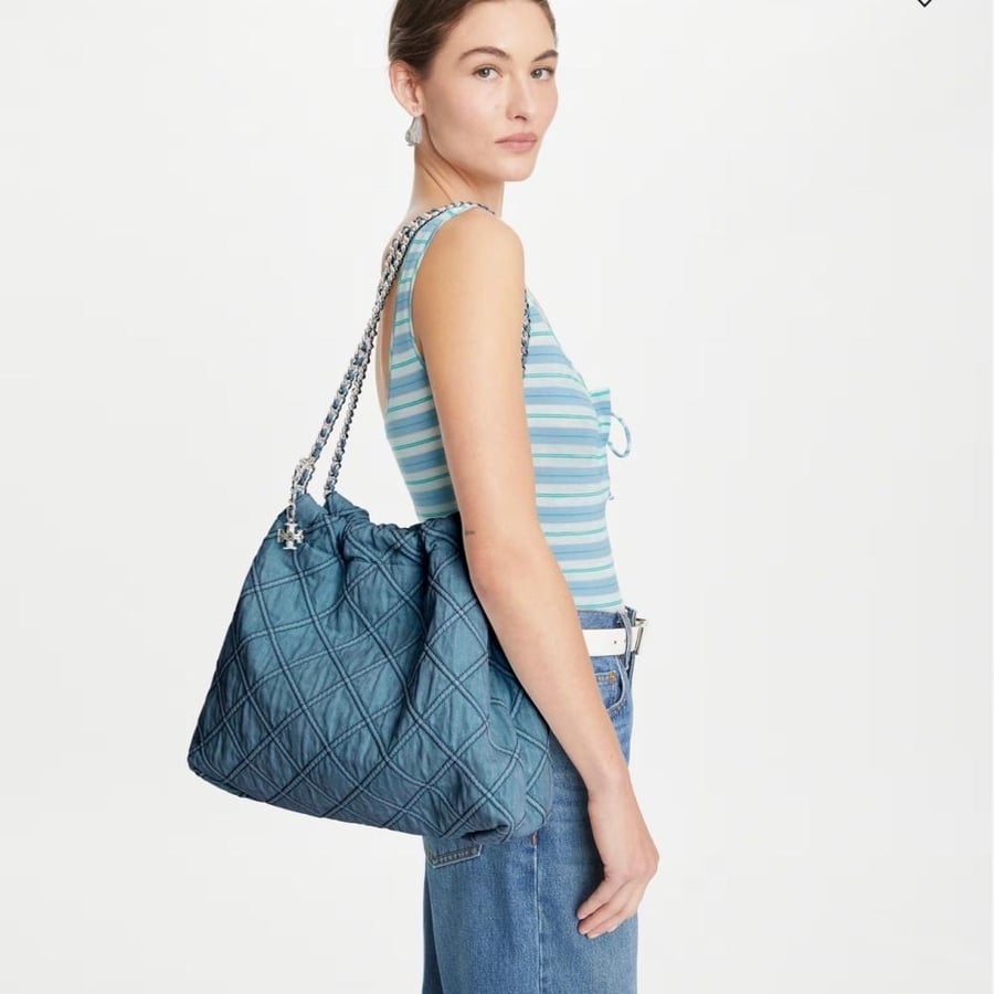 FLEMING SOFT DENIM HOBO BAG