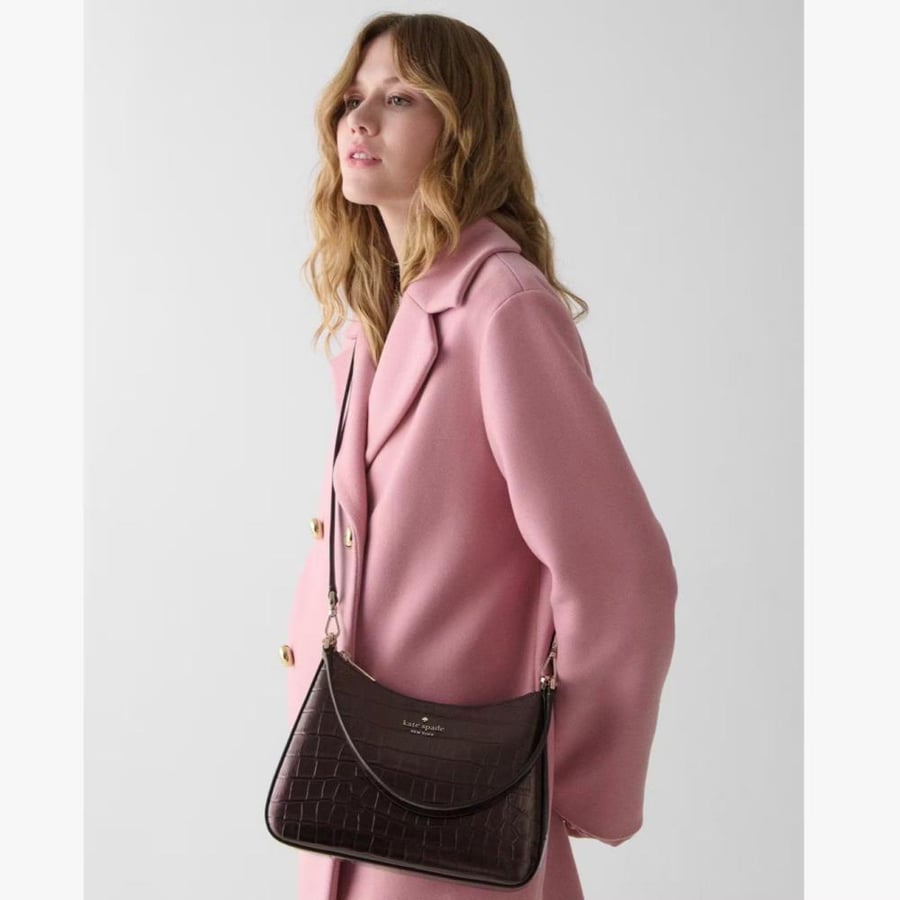 Margot Metallic Croc Embossed Convertible Shoulder Bag