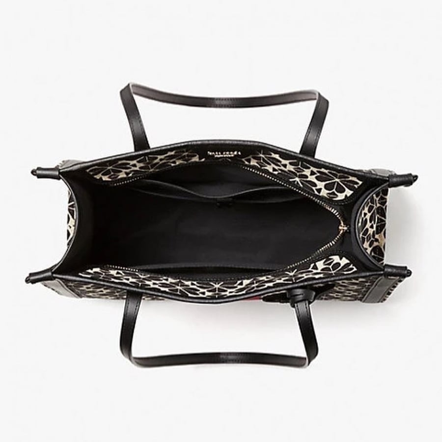 Spade flower jacquard stripe market tote