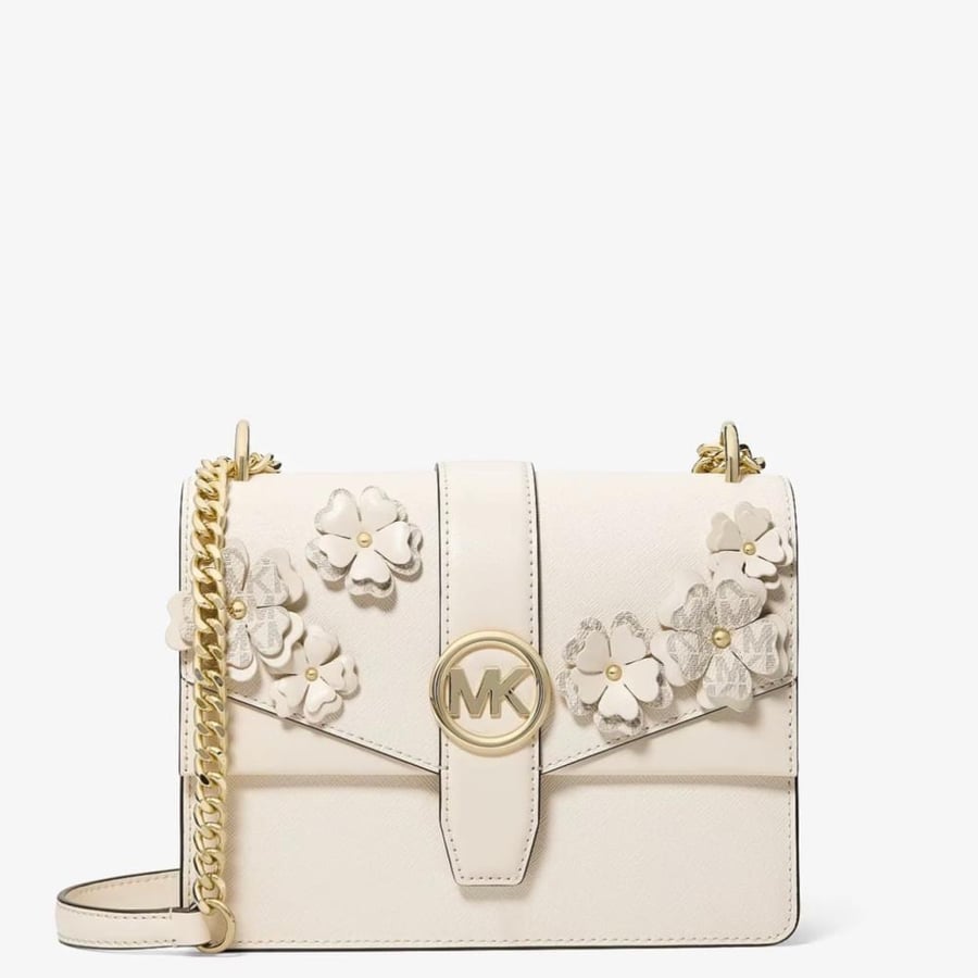 Greenwich Small Embellished Signature Logo Trim Crossbody Bag