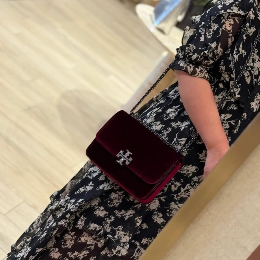 Small Velvet Pavé Shoulder Bag