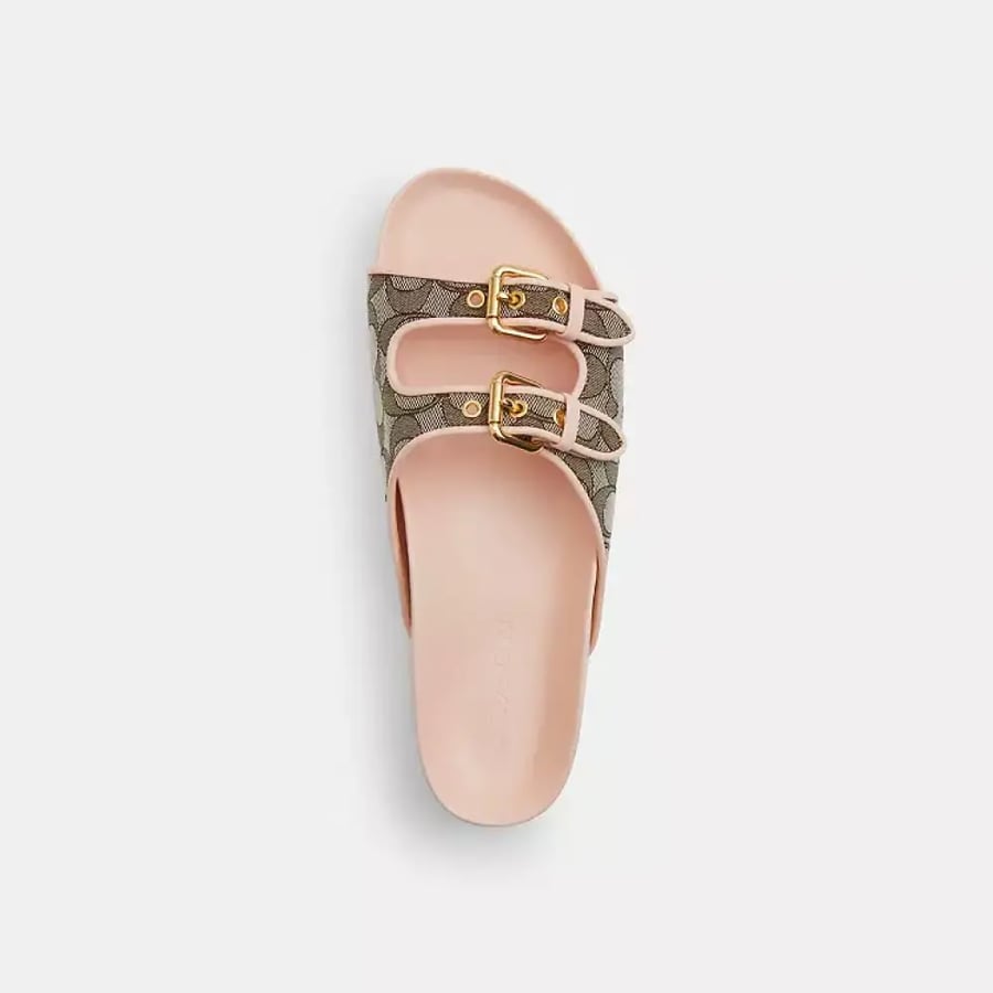 Two Band Buckle Sandal In Signature Jacquard